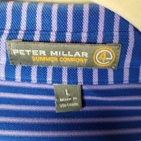 Peter Millar Summer Comfort Men's L Blue Striped S - Picture 5 of 9